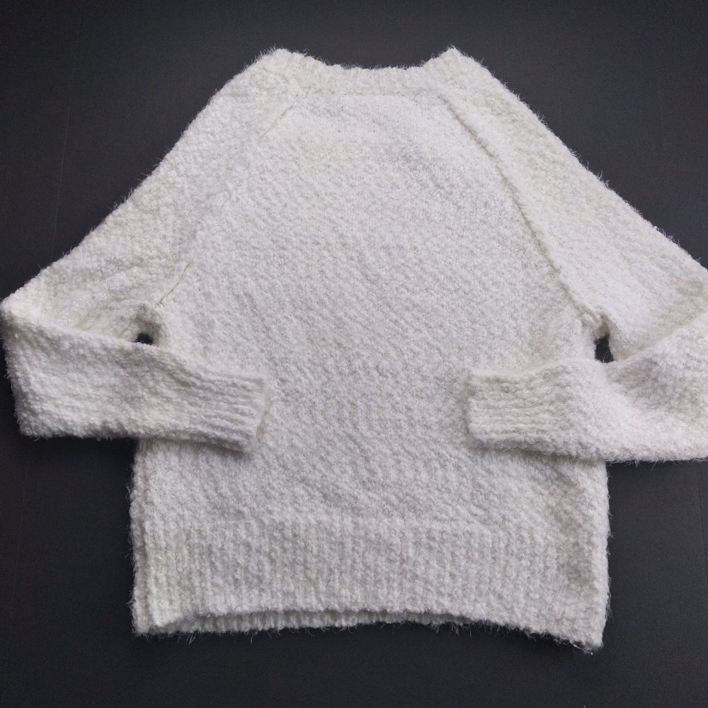 YES LOLA Ivory Fuzzy Knit Pullover Sweater - Picture 4 of 6